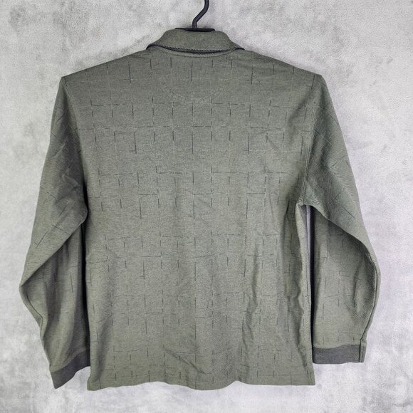 Mens Olive Green Van Heusen Polo Shirt Long Sleeve Cotton Polyester Blend Size M - Picture 4 of 7